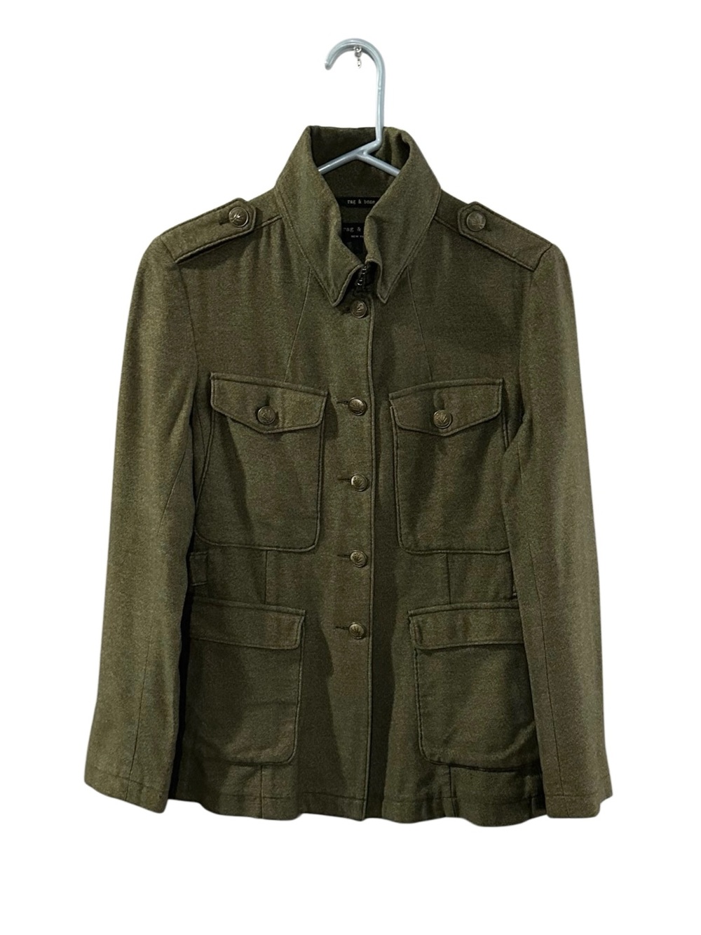 Rag & Bone Olive Green Military Field Jacket Utility Size 6 Lined Structured Fit